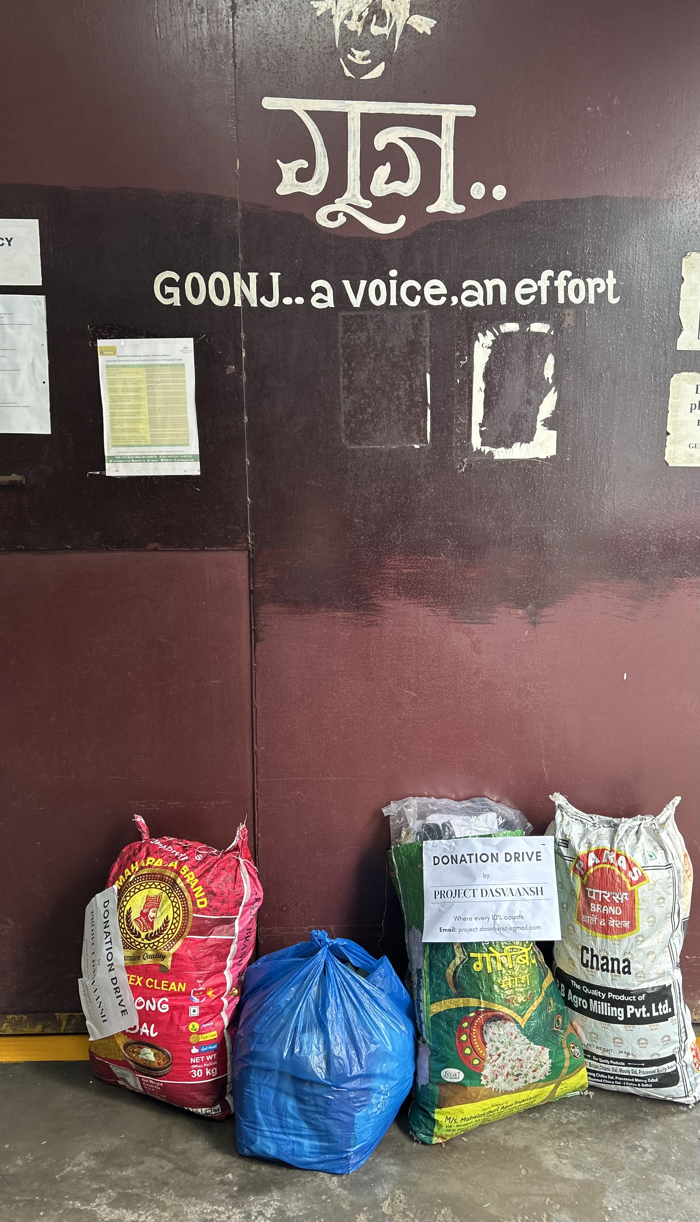 Materials collected for Goonj