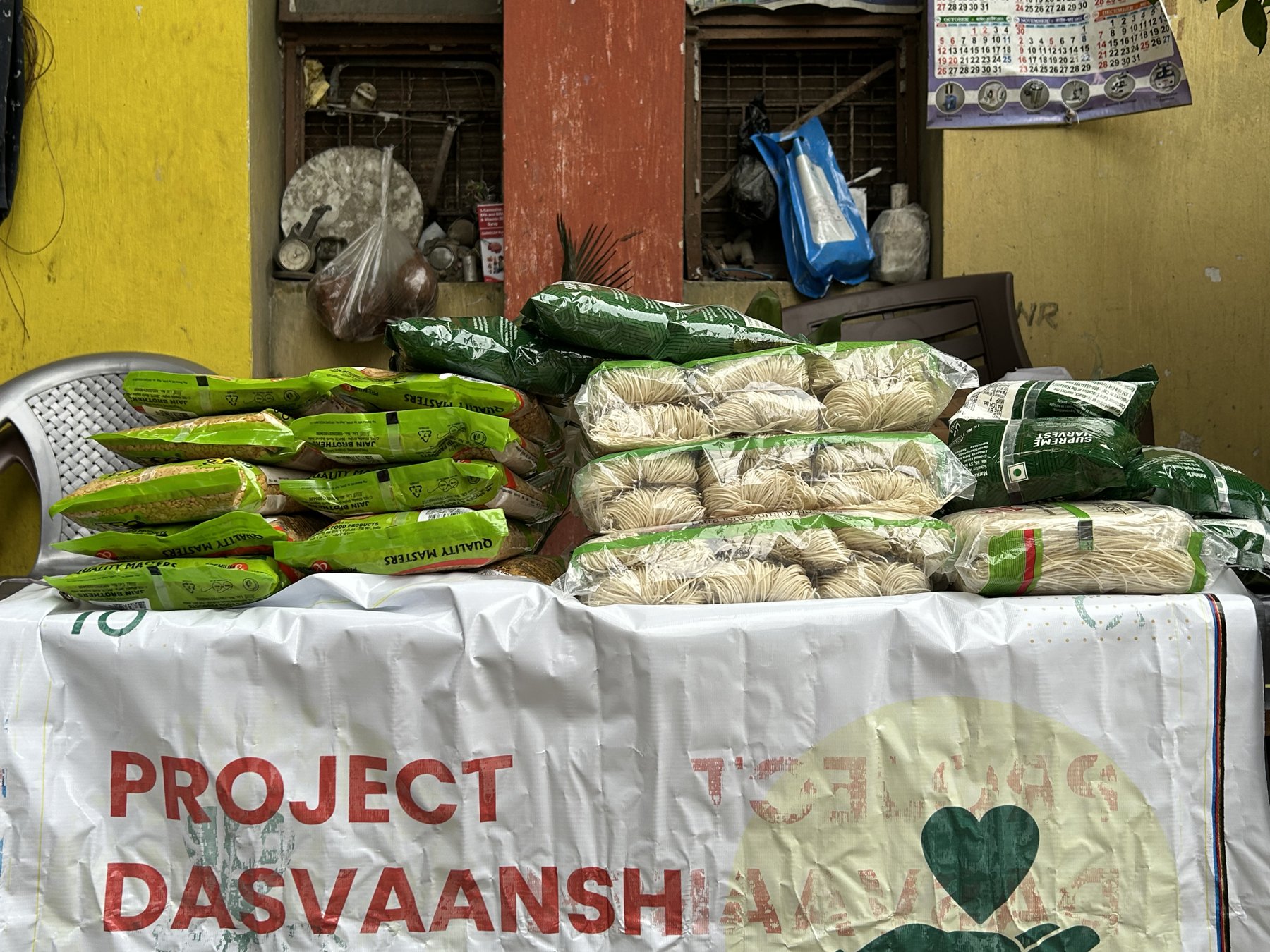 Food packs prepared for delivery