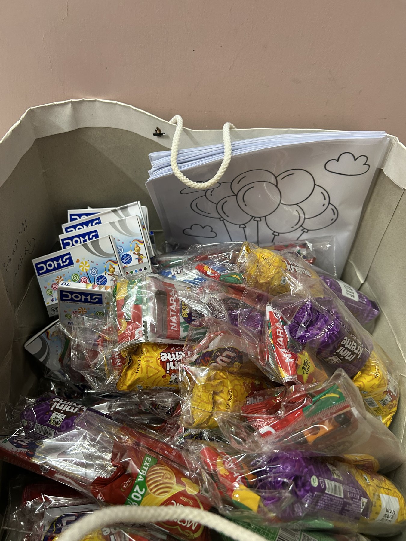Stationery kits being handed out